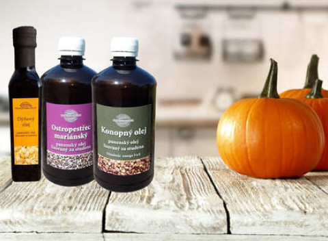 Tekvicový, pestrecový alebo konopný olej lisovaný za studena pre vaše zdravie.