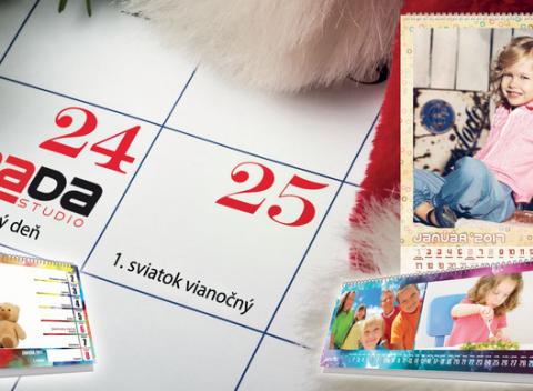 Spomienky a zážitky blízkych po celý rok vždy po ruke. Závesný alebo stolový kalendár na rok 2017, vo viacerých rozmeroch s vašimi fotkami. 