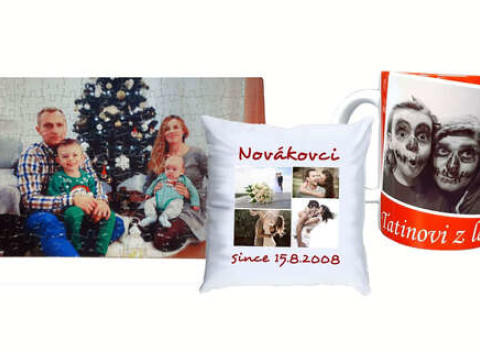 Hrnčeky, puzzle alebo vankúš s vlastnou fotografiou. Originálne fotodarčeky so štipkou spomienok.
