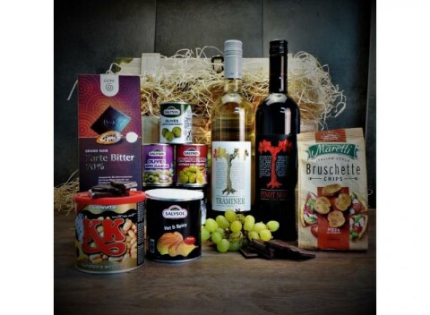 Originálny darčeková truhlica s červeným a bielym vínom Vineco.