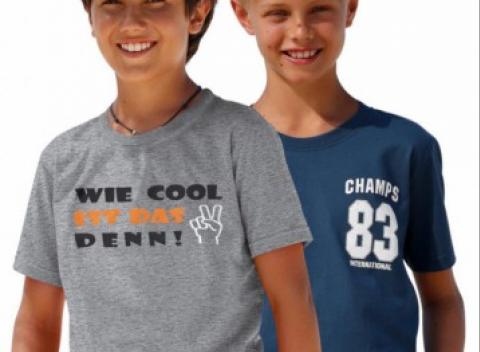 Originálne letné tričká pre chlapcov Kidsworld, 2 ks v balení - sivej a modrej farby. Vyrobené zo 100% bavlny a ozdobené trendy potlačou.