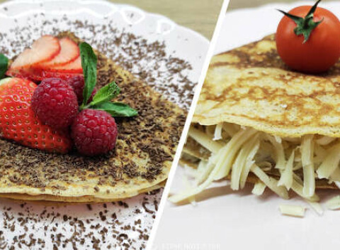 Sladké a slané fitness palacinky: s light džemom, špenátom, syrom či lososom.