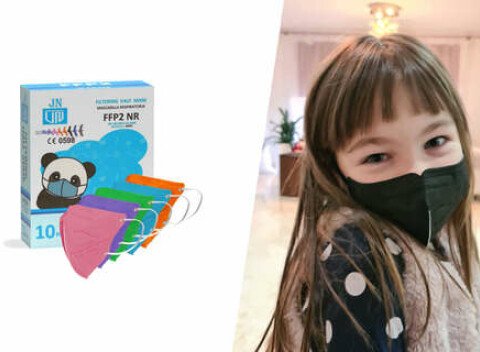 Farebné detské respirátory FFP2 bez výdychového filtra. Zlaďte sa so svojimi najmenšími parťákmi.