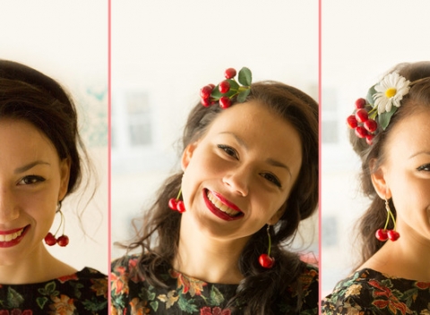 Rozkvitnite s originálnymi handmade čerešňovými čelenkami a náušnicami Hogo Fogo.