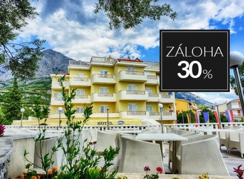 Relax na pobreží azúrového Jadranu v Hoteli Conte**** s polpenziou v letovisku Baška Voda.