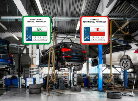 Technická a emisná kontrola osobného, nákladného vozidla alebo motocykla.