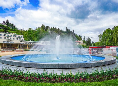 Luhačovice blízko kúpeľnej kolonády v Penzióne Pomněnka s raňajkami, vínom a kávou s dezertom