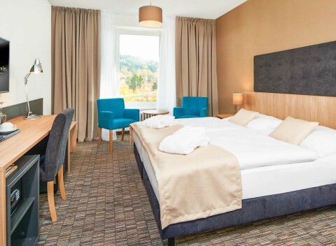 Mariánské Lázně v Spa Hoteli Děvín ***superior s polpenziou, saunou, bazénom a až 2 procedúrami.