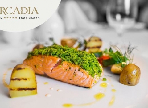 Romantické menu pre 2 osoby v hoteli Arcadia ***** - v jednej z TOP reštaurácií na Slovensku.