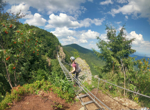 Via ferrata Skalka pri Kremnici s certifikovaným horským sprievodcom a s najdlhším lanovým mostom.
