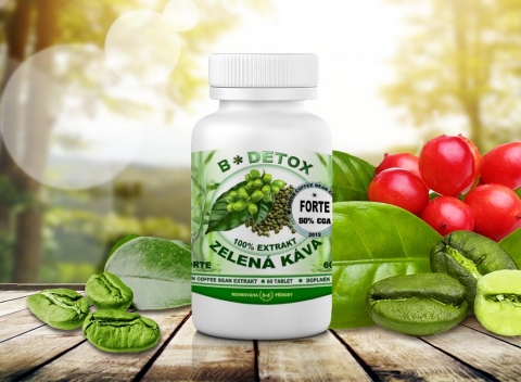 Zelená káva v tabletkách Green Coffee Forte 6000 plná antioxidantov.