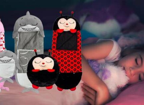 Spací vak Uspávačik - vankúšik a spací vak v jednom - Z roztomilého vankúša kamarát na spanie.