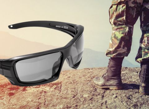 Taktické polarizačné okuliare Rollbar ESS so štyrmi vymeniteľnými šošovkami.