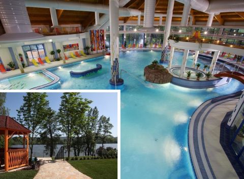 Pobyt na brehu Dunaja neďaleko termálnych kúpeľov Patince s vírivkou a saunou.