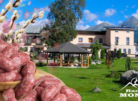 Veľkonočný pobyt v Penzióne Monty Ranch vo Vysokých Tatrách na 4 dni so zabíjačkou a ochutnávkou.