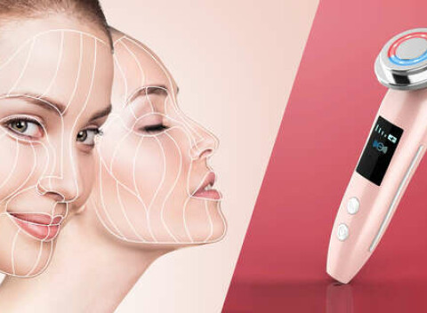 Rádiofrekvenčný prístroj EMS Beauty alebo žehlička na pleť 5v1 - krásna pleť z pohodlia domova.