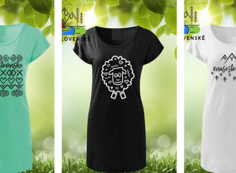 Dámske tričko-šaty s lodičkovým výstrihom, na výber z rôznych motívov.