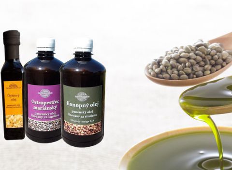 Tekvicový, pestrecový alebo konopný olej pre vaše zdravie - 100 % čisté oleje.
