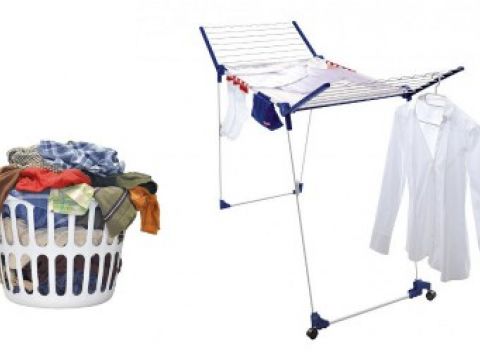 Stabilný skladací sušiak na prádlo Leifheit Pegasus 200 Deluxe Mobile.