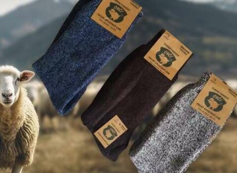 Ovčie vlnené ponožky alebo ponožky Alpaka, 3 páry - veľmi hrejivé, prispôsobivé a priedušné