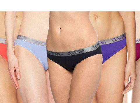 Dámske nohavičky Calvin Klein (5 ks v balení) z  obľúbenej kolekcie so striebornou gumou - steel.