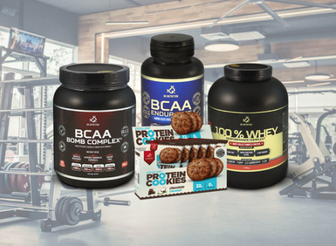 BCAA, 100 % Whey alebo Protein Cookies - výživové doplnky DG Nutrition.