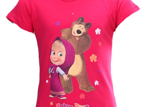 Tričko Máša a medveď s krátkym rukávom,  príjemne hebké a jemné k pokožke vďaka 100% bavlne.