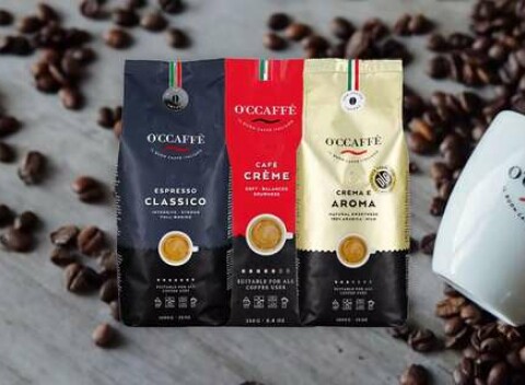 Balíčky voňavej zrnkovej talianskej kávy OCcaffé - Len tie najkvalitnejšie zrná Arabicy a Robusty