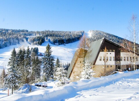 Krkonoše pri ski areáloch: Pytloun Hotel Harrachov **** s polpenziou + neobmedzený vstup do wellness s bazénom