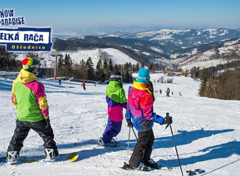 Denný skipas, večerné lyžovanie alebo požičanie výstroje v Snowparadise Veľká Rača Oščadnica.