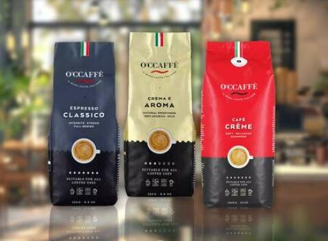 Balíčky voňavej zrnkovej talianskej kávy OCcaffé