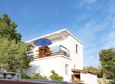 Chorvátsko: Karlobag len 400 m od pláže v Apartmánoch Bačić až pre 3 osoby + klimatizácia, kuchynka a terasa