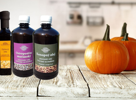 Tekvicový, pestrecový alebo konopný olej pre vaše zdravie - 100 % čisté oleje.