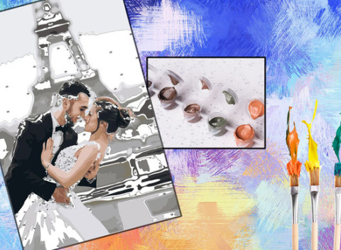 NOVINKA: Obraz na vymaľovanie podľa vašej fotky vrátane akrylových farieb a rámu.