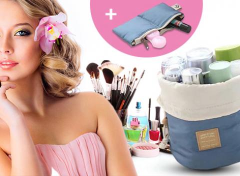 Pre prehľad a poriadok Praktická taška s priehradkami, ružová či modrá 