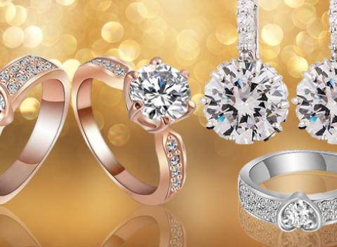 Elegancia na každý deň Trblietavé náušnice a prstene so zirkónom 