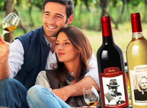 Višňovica i víno s  fotografiou Originálny darček pre blízkych alebo priateľov