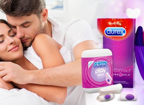 Šteklivý  intímny balíček Vzrušujúce chvíle s výrobkami Durex Play