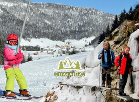 Nezabudnuteľný pobyt v Slovenskom Raji s celou rodinkou! Výborná lyžovačka či turistika a ubytovanie v horskej chate Hotel Raj.