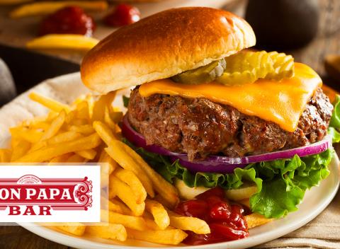 3 druhy burgrov v Don Papa Beef burger, Cheese burger alebo Bacon burger 