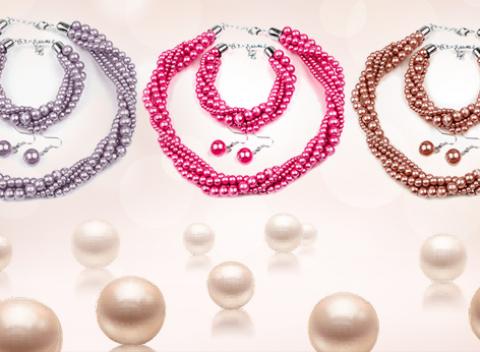 Elagantná v každej chvíli Krásny perlový set,  náhrdelník, náušnice, náramok