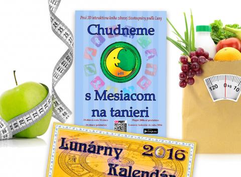 Lunárny kalendár na rok 2016 a kniha Chudneme s Mesiacom na tanieri vám pomôžu ku krásnej postave vďaka receptom a radám na každý deň.