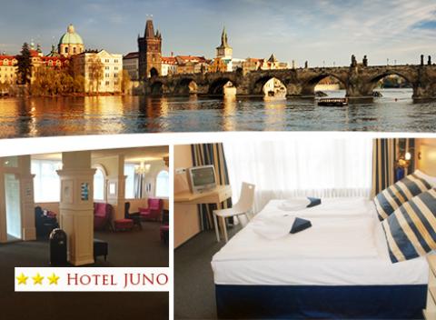 Užite si očarujúcu českú metropolu Prahu s ubytovaním v hoteli Juno*** v pokojnej vilovej štvrti  na skok od centra.