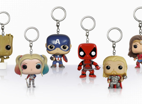 Roztomilé kľúčenky Funky POP - komiksové postavičky Marvel a DC Comics.