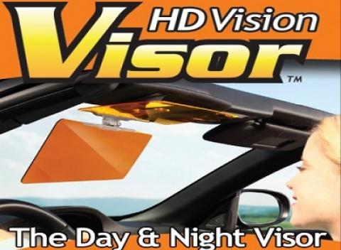Pohodlná a bezpečná jazda pri silnom slnku, hmle či daždi vďaka nočnej a dennej clone do auta HD VISION VISOR.