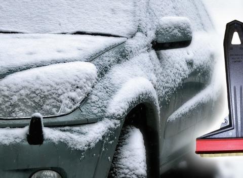 Originálna fínska škrabka Murska. Jedinečná pomôcka, ktorá odstraňuje ľad z povrchu autoskiel jedným ťahom a bez poškrabania. 