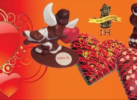 Prekvapte svojich blízkych sladkým pokušením v podobe lahodnej valentínskej čokolády v tvare žabky, Amora alebo srdiečka.