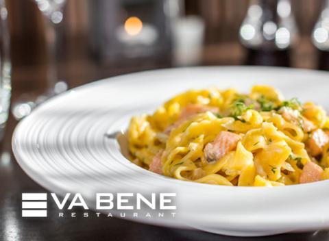 Risotto "tekvica" alebo home-made tagliatelle s lososom. Výnimočná kombinácia chutí v príjemnej reštaurácii Va Bene.