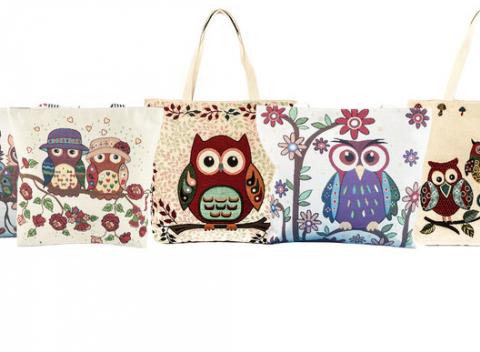 Originálna plážová taška Sovičky - na výber z 5 druhov. Priestranná a vhodná na výlety, dovolenku, ale aj na nákupy či na kúpalisko. 