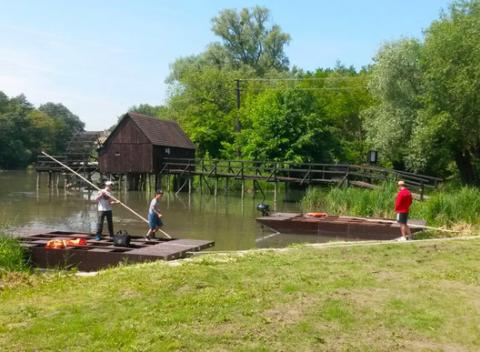 Plavba od mlyna k mlynu na drevených pltiach v krásnej prírodnej scenérii Malého Dunaja. Užite si 1,5 hodinový neopakovateľný zážitok. 